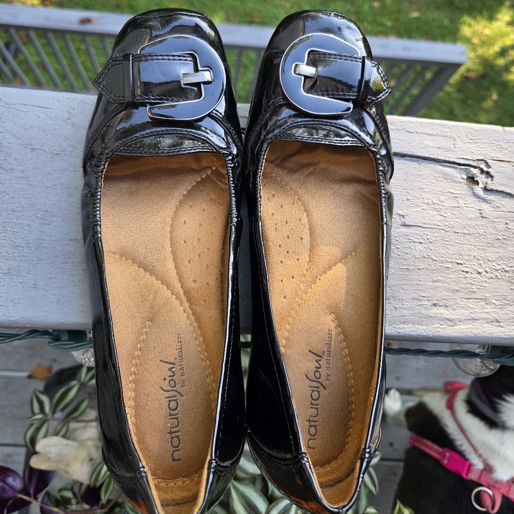 Natural Soul Black Patent Loafers